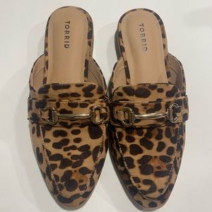 Torrid Leopard Faux Suede Slides